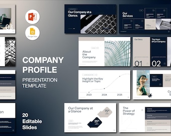 Modern Company Profile PowerPoint Template: Corporate Business PPT (Digital Download