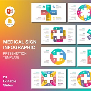 Medizinische Infografiken Power Point Vorlage: Bearbeitbare bunte Folien (Digitaler Download)
