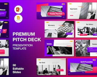Professional Pitch Deck Presentation Template: Editable PowerPoint & Google Slides