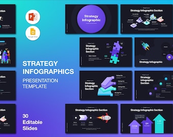 Infografik Powergold: Bearbeitbare Business Slides (Digitaler Download)