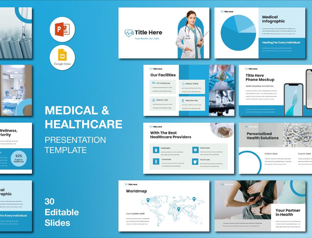 Blue Medical Powerpoint Template: Corporate Healthcare Presentation ...