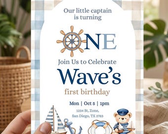 Little Sailor Baby Shower Invitation, Nautical Baby Boy Shower Invite, Lighthouse Sailboat Baby Shower Digital Invitation