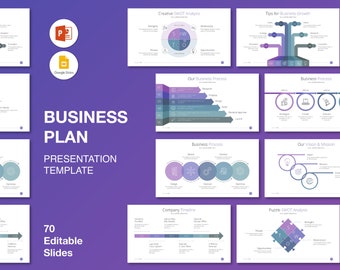 Professional Violet Business Plan & Startup Presentation Template - Compatible with PowerPoint and Google Slides