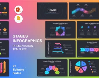 Dark Stages Infographic PowerPoint Presentation: Editable Business Slides (Digital Download)