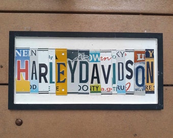 Harley Davidson Accessories Motorcycle Vintage Unique Decor Framed Wall Art Custom Sign For Man Cave Garage Bar Gifts For Men And Women