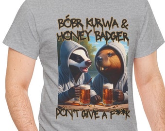 Bóbr Kurwa and Honey Badger Meme T-shirt, Bober, Bobrze, Beaver,  9gag, Know Your Meme