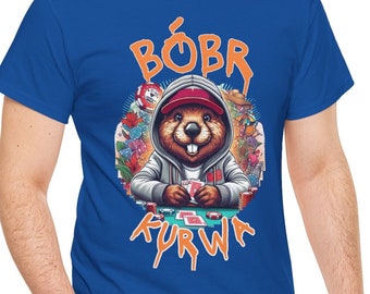 Bóbr Kurwa Playing Poker T-shirt, Bober, Bobrze, Beaver,  9gag, Know Your Meme, Meme T-shirt