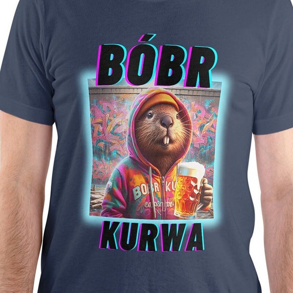 Prost! Bóbr Kurwa Beer T-Shirt, Bobrze, Bober, Beaver, Meme T-Shirt, Bier T-Shirts, 9GAG, Geschenke für ihn, Geschenke für Freund,