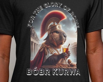 Bóbr Kurwa Gladiator voor de glorie van Rome T-shirt, denken over het Romeinse rijk, Meme Lover, Meme T-shirt, Bobr Koszulka