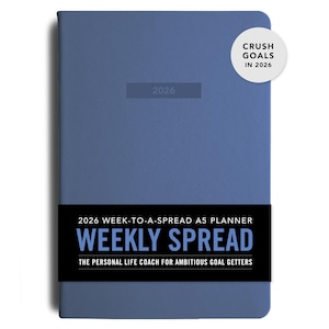 Agenda de objetivos MiGoals 2026 (tamaño A5, semanal)