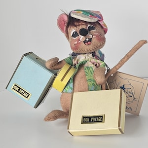 1989 Bon Voyage Mouse Annalee Mobilitee Doll Vintage