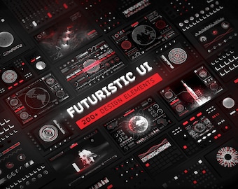 200+ Futuristic UI PNG Design for Gamer Combat Modern Element App Interface Abstract Icon Cyberpunk Web Design Tech Pattern Digital Download