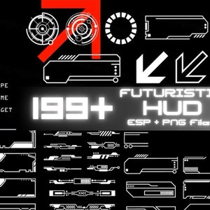 199 HUD Futurista PNG Clipart Elementos vectoriales de ciencia ficción Recursos de diseño Cyberpunk Gráficos decorativos de borde de pantalla frontal inspirados en tecnología