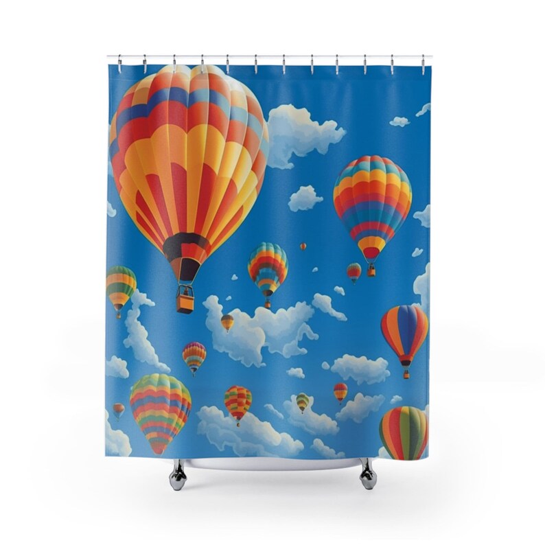 Hot Air Balloon Shower Curtain Housewarming Gift for Him Etsy