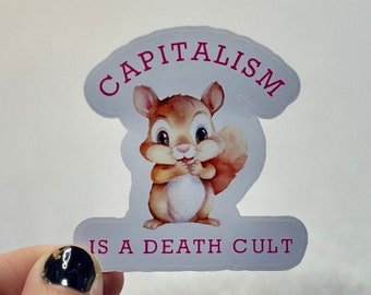 Pegatina El capitalismo es un culto a la muerte