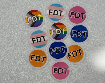 FDT Stickers - Rainbow, Trans, Pink, Blue, Orange