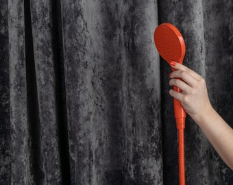 Moderne Duschvorhänge, Badewannenvorhänge aus grauem Samt mit wasserabweisender Zwischenlage, Luxus-Duschvorhänge in benutzerdefinierter Größe für Badezimmer