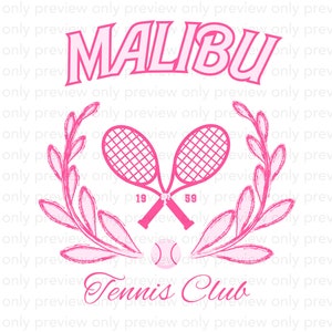 マリブ テニス クラブ PNG、マリブ テニス クラブ クルーネック スウェットシャツ、テニス クラブ デジタル デザイン、テニス スウェットシャツ