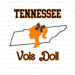 TN Vols PNG, Tennessee Doll, Vols Doll, girls tennessee digital download, tennessee sublimation, vols sublimation, tn vols doll