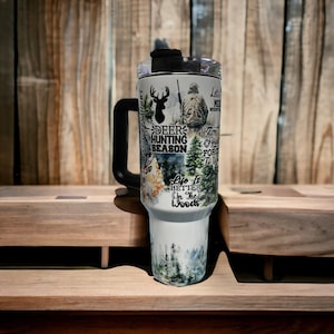 Back to School, Reh Jagdbecher mit Griff - Thermobecher für Jäger, Outdoor, Camping