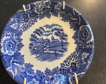 Wood Ware Enoch Woods Salad Plate - Blue Pattern - Etsy Israel