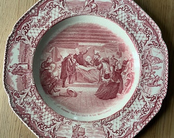 Colonial Times by Crown Ducal 10.5" plate "Signing The Contract in the Mayflower"