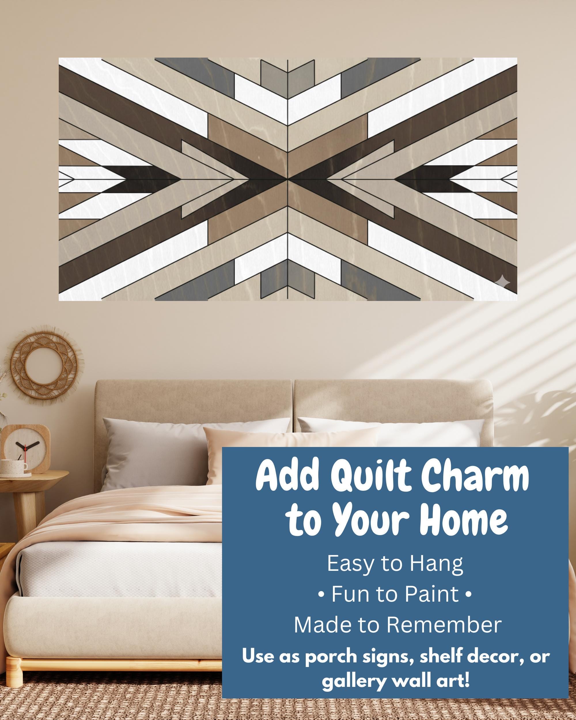 Aztec Barn Quilt Pattern: Paintable Wood Craft Kit | DIY Barn Quilt Kit ...