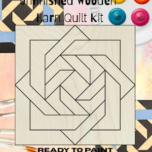 Slip Knot Barn Quilt Kit | Paintable Unfinished Wood Block | Classic Barn Quilt Pattern Decor