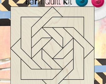 Slip Knot Barn Quilt Kit | Paintable Unfinished Wood Block | Classic Barn Quilt Pattern Decor