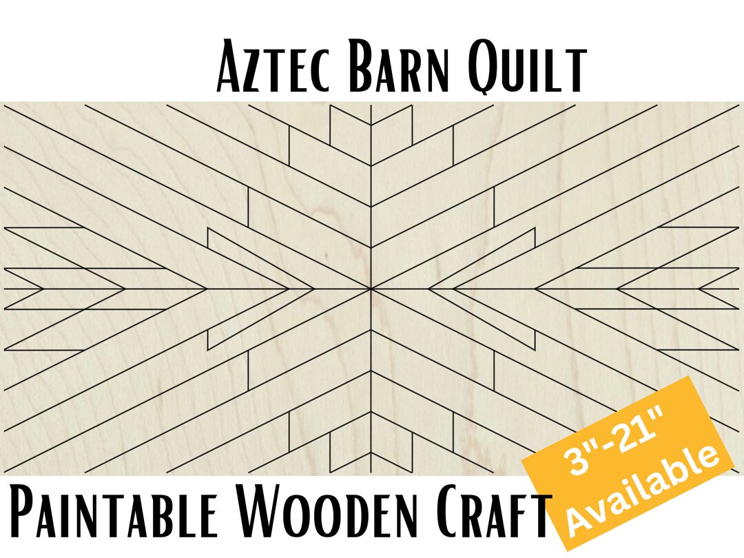 Aztec Barn Quilt Pattern to Paint, Rectangle Quilt Block, Many Sizes ...