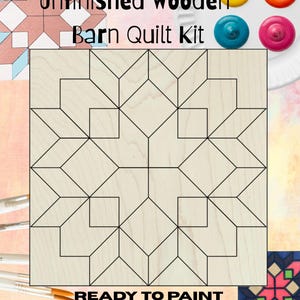 Large Flower Barn Quilt Block: Unfinished Wood DIY Kit | DIY Barn Quilt Kit Indoor