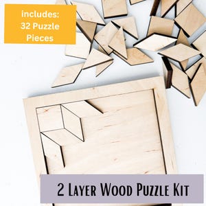Blank Barn Quilt Puzzle Quilted Wood Blocks | Woodcraft Quilting Kits | Paintable Quilts Art | Wooden Patchwork Mini Signs | Handmade Puzzle