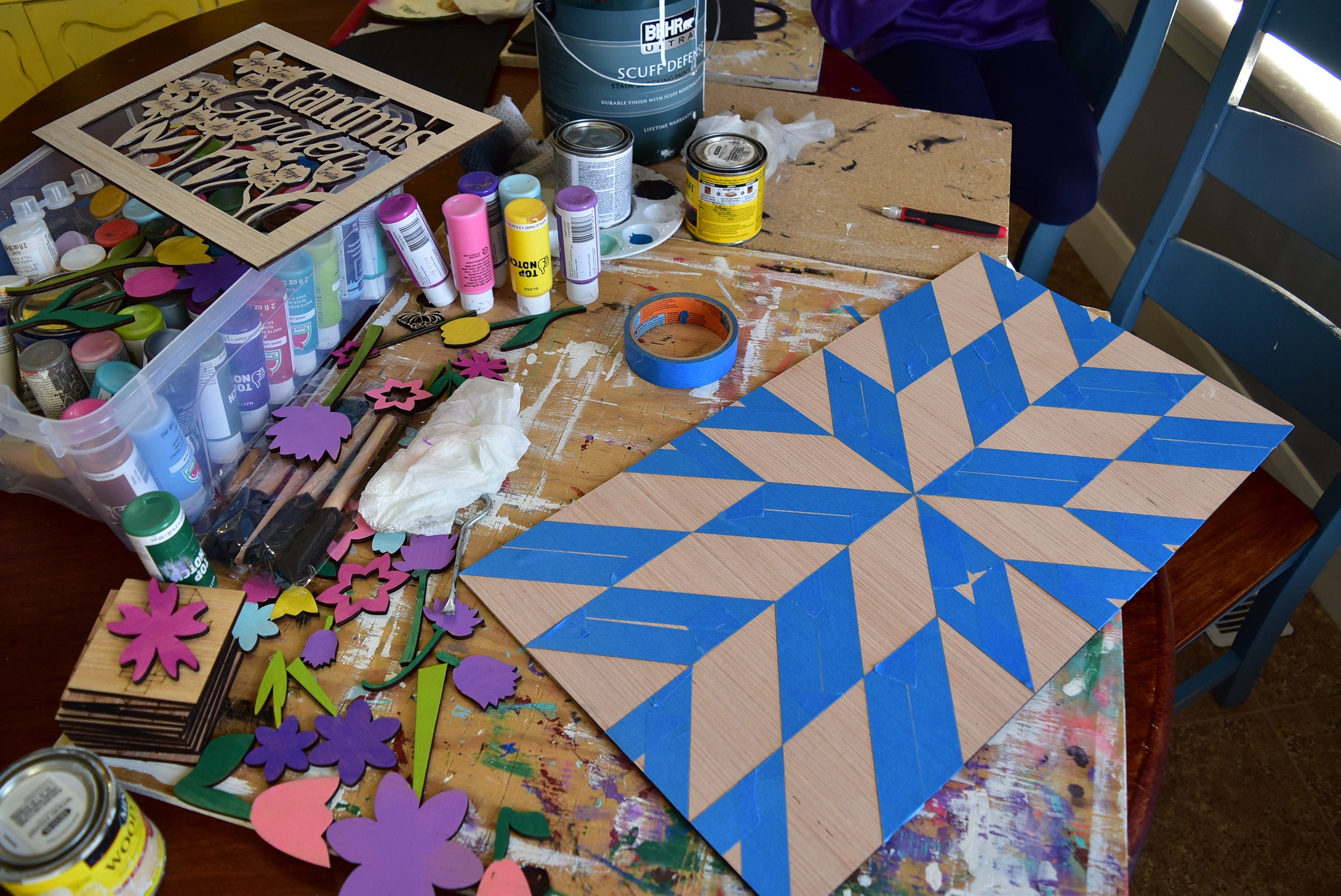 Aztec Wooden Barn Quilt Block, Rectangle DIY Kits for Adults Unfinished ...