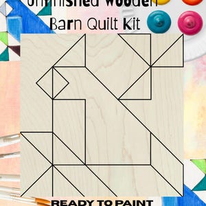 Cardinal Barn Quilt Block: Unfinished Bird Barn Quilting Wood DIY Craft Kit