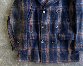 1930s-1940s Plaid Mackinaw Wool Jacket Sears Strong Reliable Coat