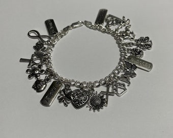 Sterling Silver Loaded Charm Bracelet