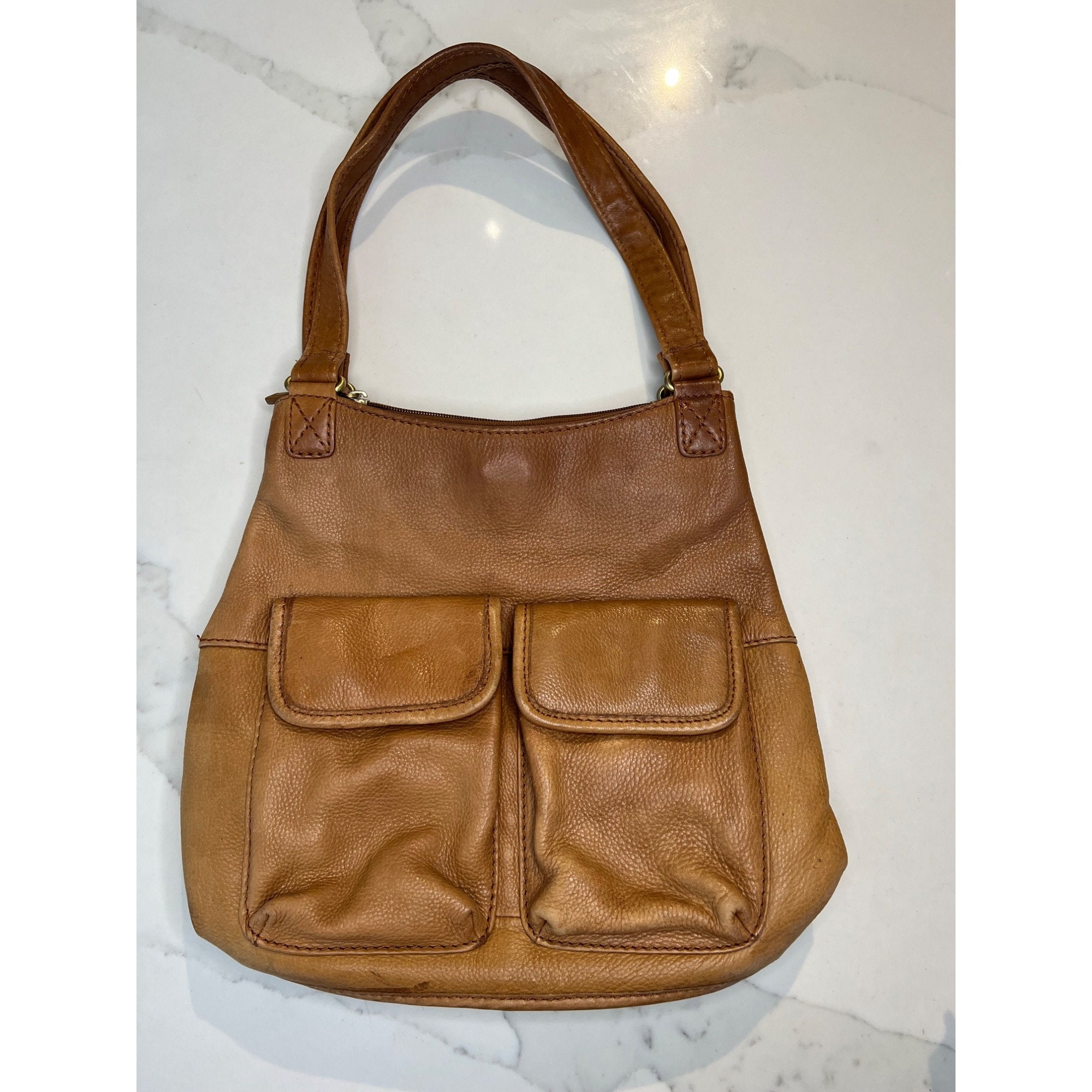 Fossil 1954 Classic #75082 Brown Leather Crossbody Messenger Purse Bag Key  Tag | eBay