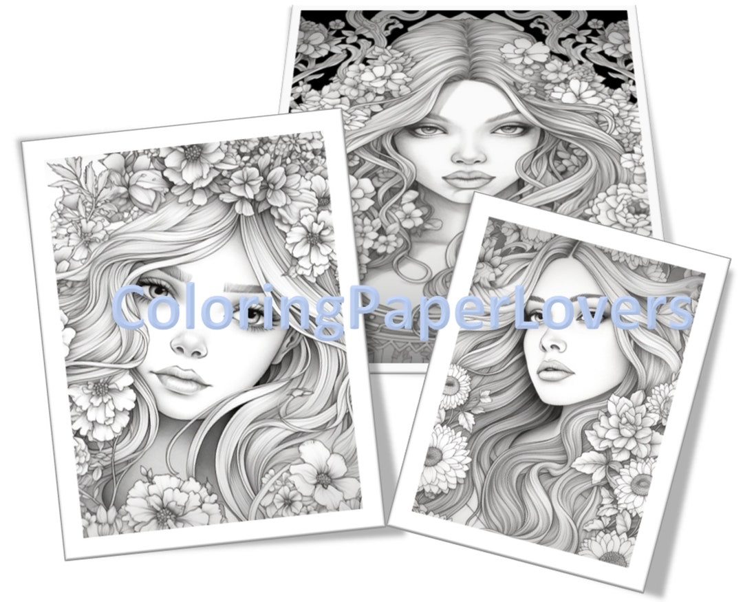 10 Adult Woman Coloring Pages with Beautiful Designs to Unwind and De-Stress