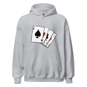 Sudadera con capucha con estampado de Poker Card Ace, sudaderas con capucha para hombres, sudadera con capucha con diseño gráfico informal y bolsillo canguro para primavera y otoño