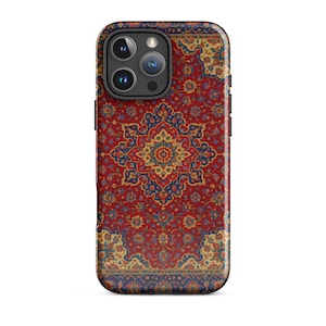 Persian Rug iPhone Case | Vintage Carpet Phone Cover | Boho Eastern Pattern iPhone 15 14 13 12 11 Pro Max | Ornate Traditional Design