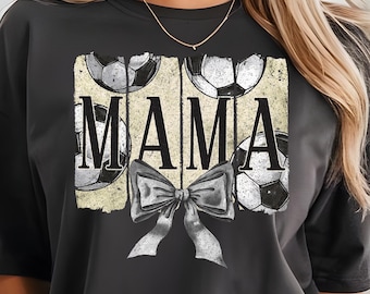Soccer Mama Coquette PNG | Trendy Soccer Mom Bow Design Digital Download File | Game Day Sublimation for Print PNG