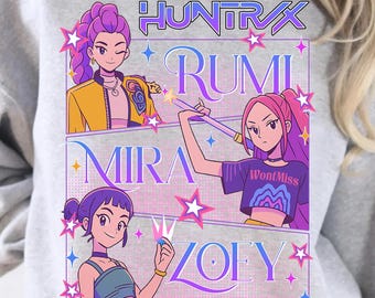 Kpop PNG | Demon Hunters Rumi Mira Zoey Design | Retro Kpop