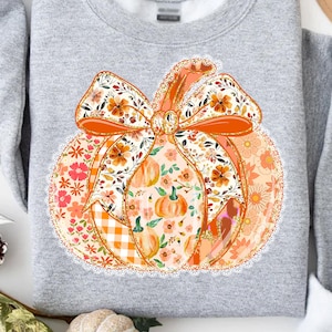 Brushstroke Lace Pumpkin PNG, Floral Fall Design, Autumn Girly Digital File