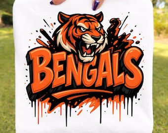 Bengals Mascot PNG, Tiger Football Team Design, Game Day Spirit Digital File