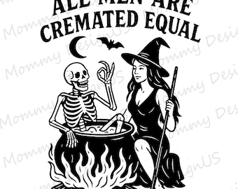Witch Cauldron Skeleton PNG, Dark Humor Halloween Quote Design, Spooky Season