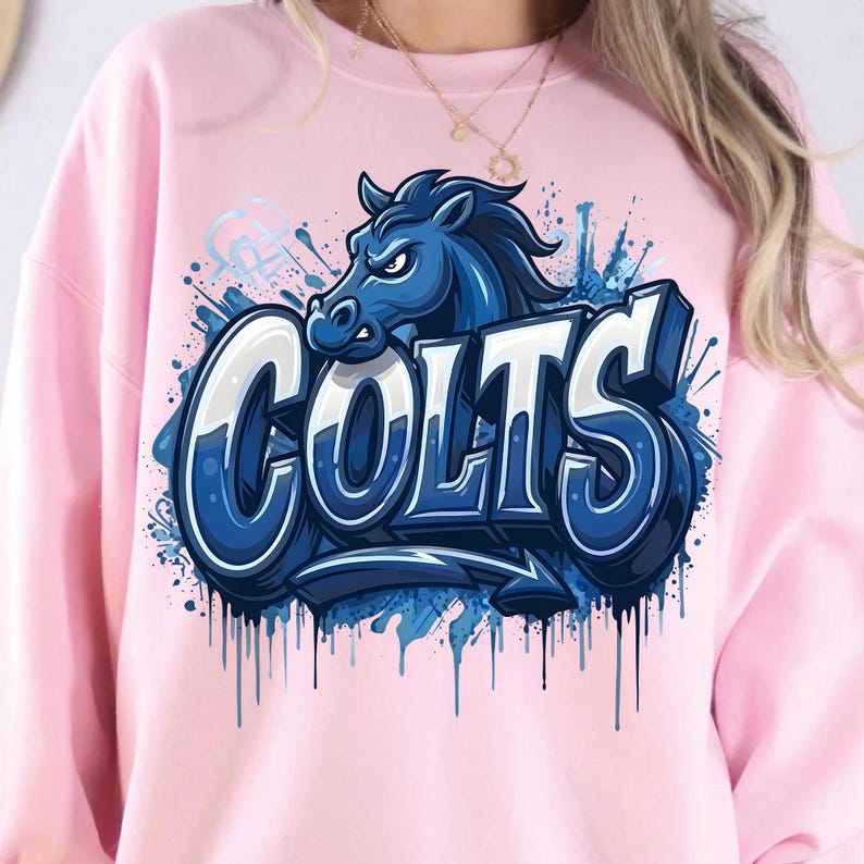 Colts Mascot PNG, Blue Horse Football Team Design, Game Day Spirit ...