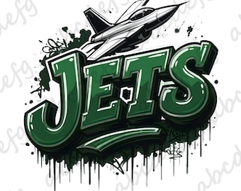 Jets Mascot PNG, Green White Football Team Design, Game Day Spirit Digital File