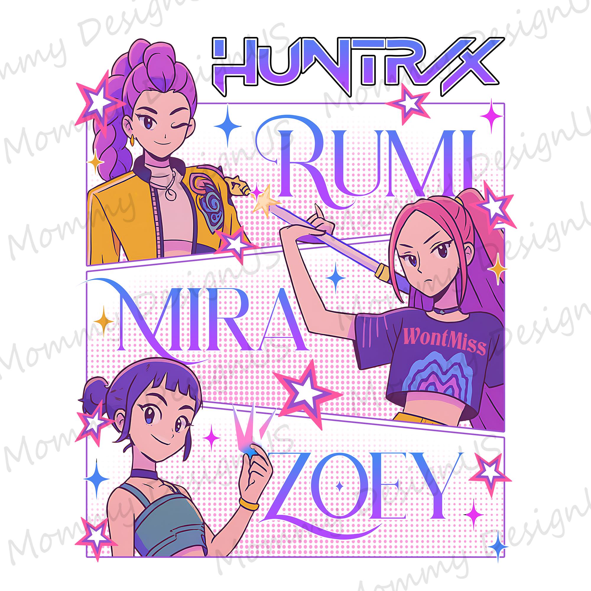 Kpop PNG | Demon Hunters Rumi Mira Zoey Design | Retro Kpop