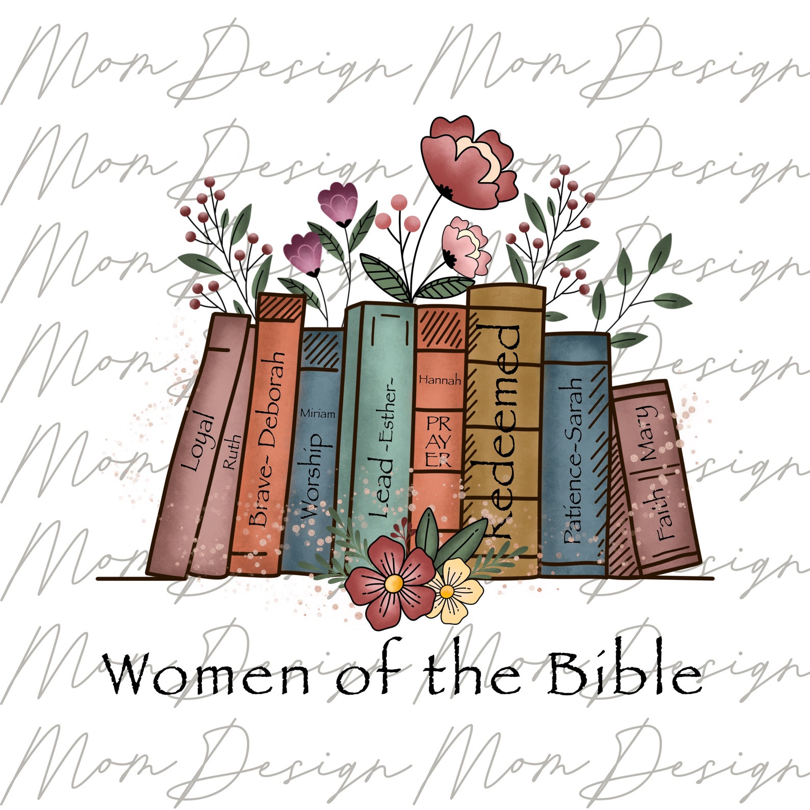 Women of the Bible Design PNG | Floral Design for Book Lovers ...
