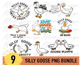 Silly Goose Bundle Design PNG | Funny Silly Goose University Sublimation for Print PNG | Digital Download File